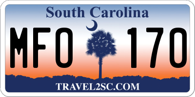 SC license plate MFO170