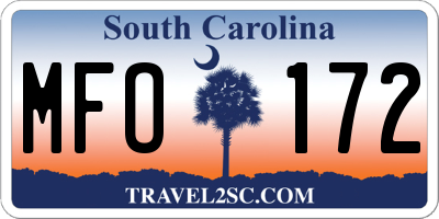 SC license plate MFO172