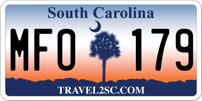 SC license plate MFO179