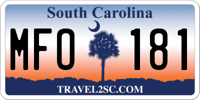 SC license plate MFO181