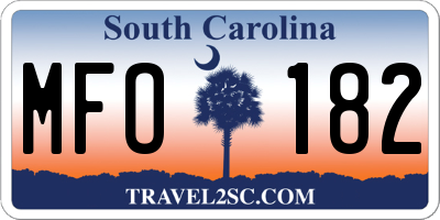 SC license plate MFO182