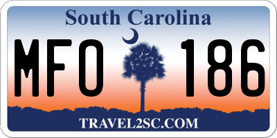 SC license plate MFO186