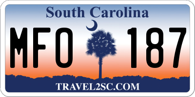 SC license plate MFO187