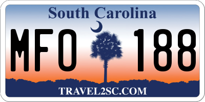 SC license plate MFO188