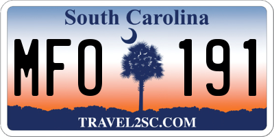 SC license plate MFO191