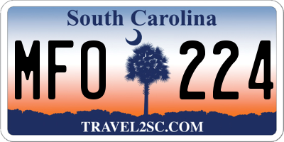 SC license plate MFO224