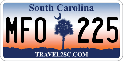 SC license plate MFO225