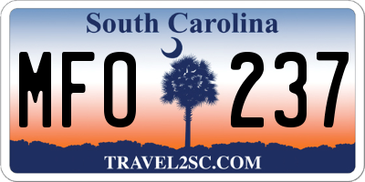SC license plate MFO237