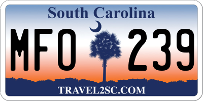 SC license plate MFO239