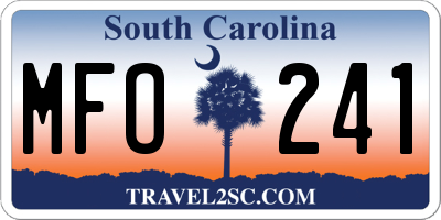 SC license plate MFO241
