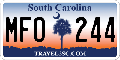 SC license plate MFO244