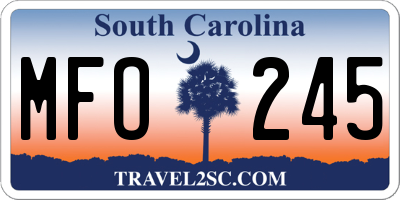 SC license plate MFO245