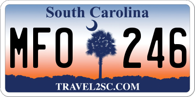 SC license plate MFO246