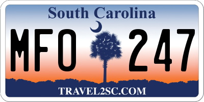 SC license plate MFO247