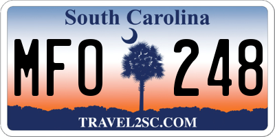 SC license plate MFO248