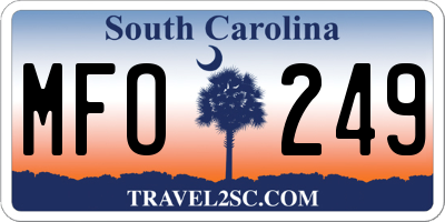 SC license plate MFO249