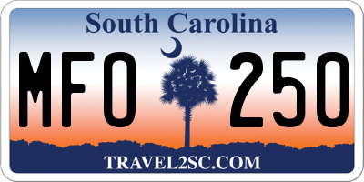 SC license plate MFO250