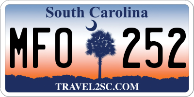 SC license plate MFO252
