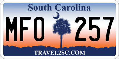 SC license plate MFO257