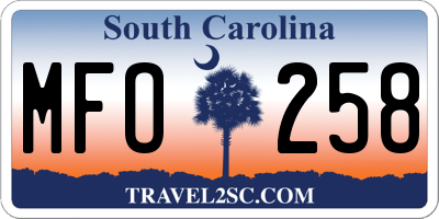 SC license plate MFO258
