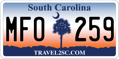 SC license plate MFO259