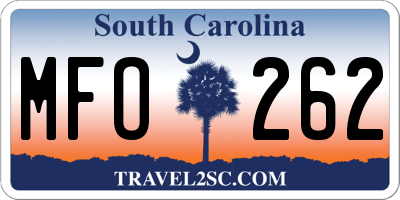 SC license plate MFO262