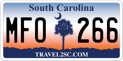 SC license plate MFO266