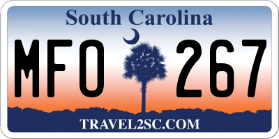 SC license plate MFO267