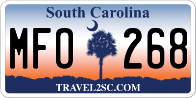 SC license plate MFO268