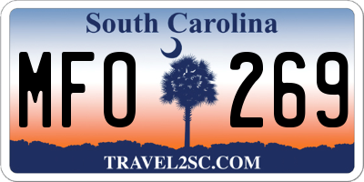 SC license plate MFO269