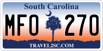 SC license plate MFO270