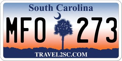 SC license plate MFO273