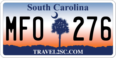SC license plate MFO276