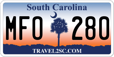 SC license plate MFO280