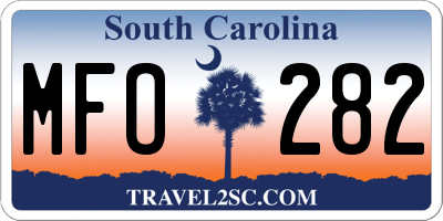 SC license plate MFO282