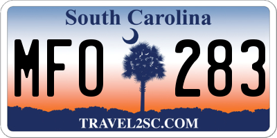 SC license plate MFO283