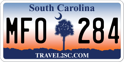 SC license plate MFO284