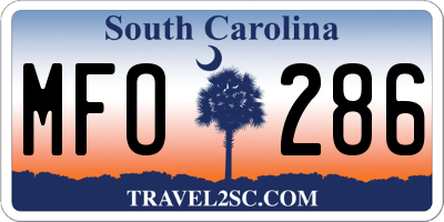 SC license plate MFO286