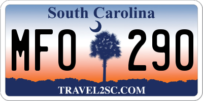 SC license plate MFO290