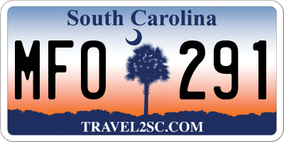 SC license plate MFO291