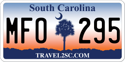 SC license plate MFO295