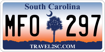 SC license plate MFO297