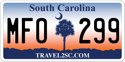 SC license plate MFO299