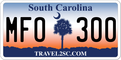 SC license plate MFO300