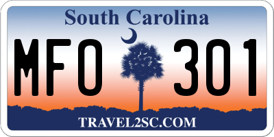 SC license plate MFO301