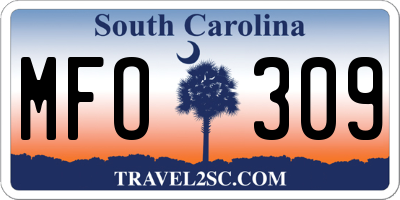 SC license plate MFO309
