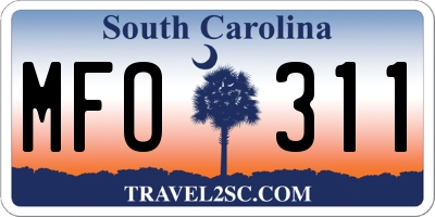 SC license plate MFO311