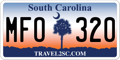 SC license plate MFO320
