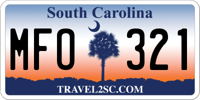 SC license plate MFO321