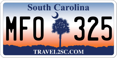 SC license plate MFO325